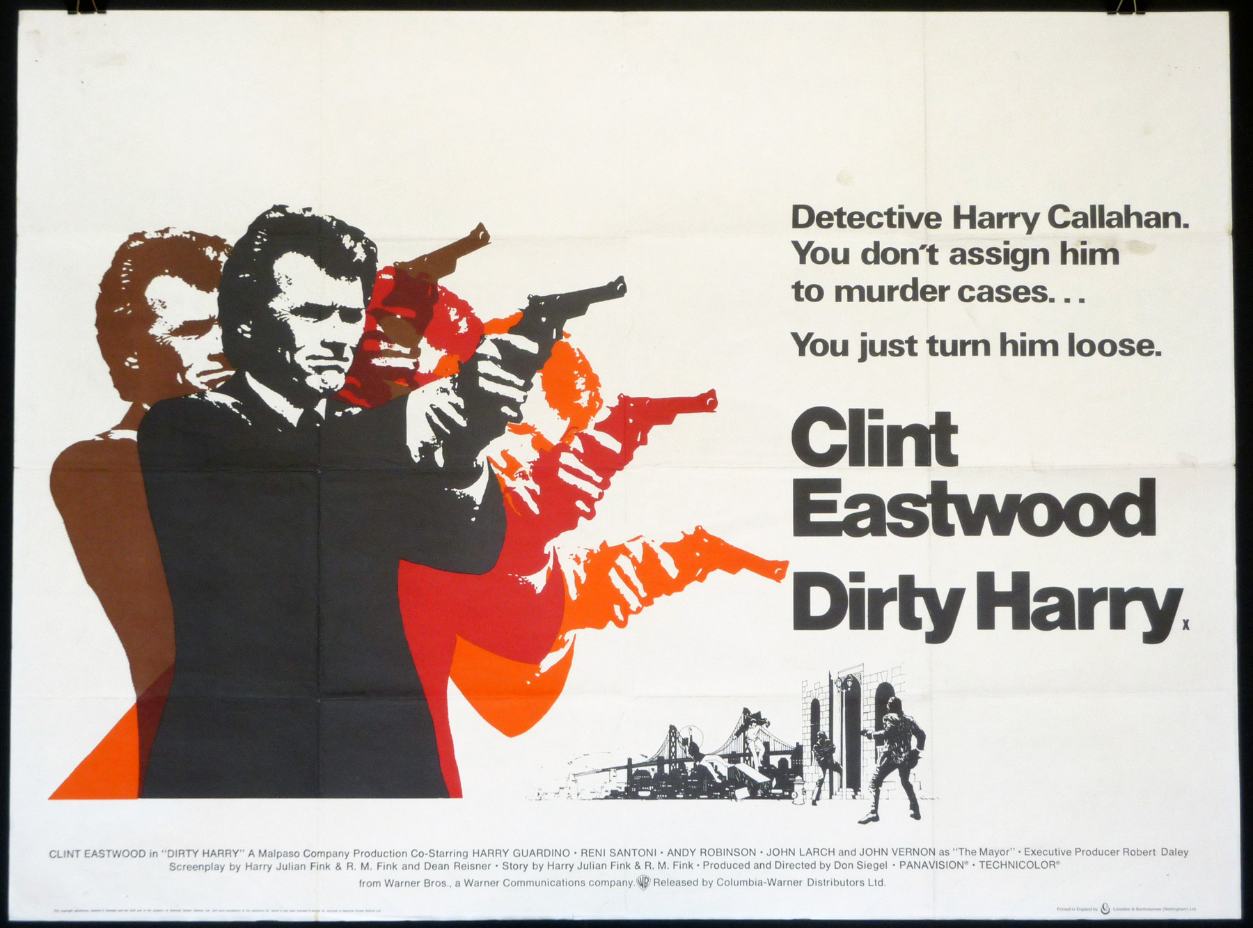 MOVIE POSTER 12/" X 18/" CLINT EASTWOOD DIRTY HARRY - JAPANESE VERSION