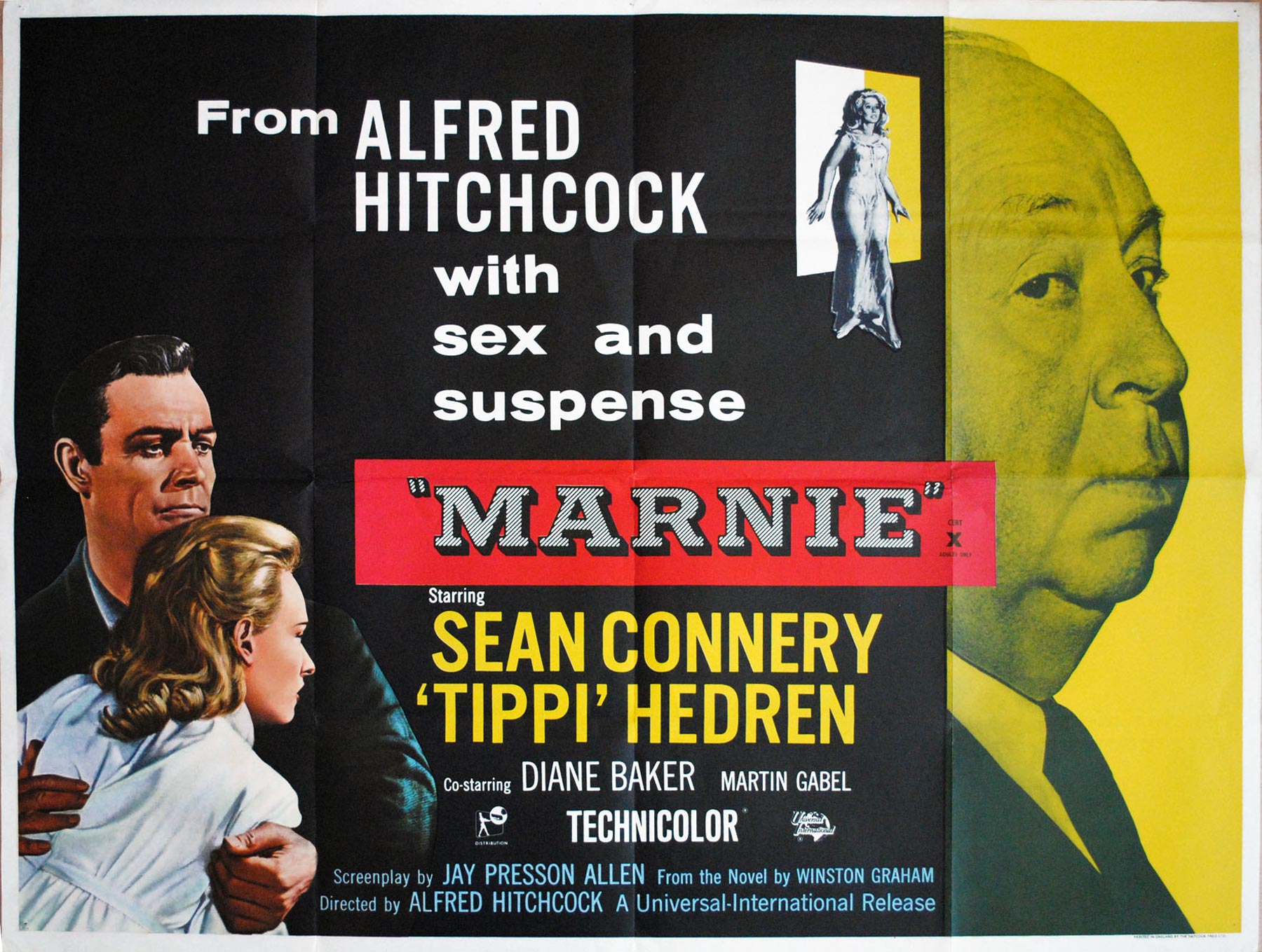 Hitchcock's MARNIE UK Quad poster | Picture Palace Movie Posters