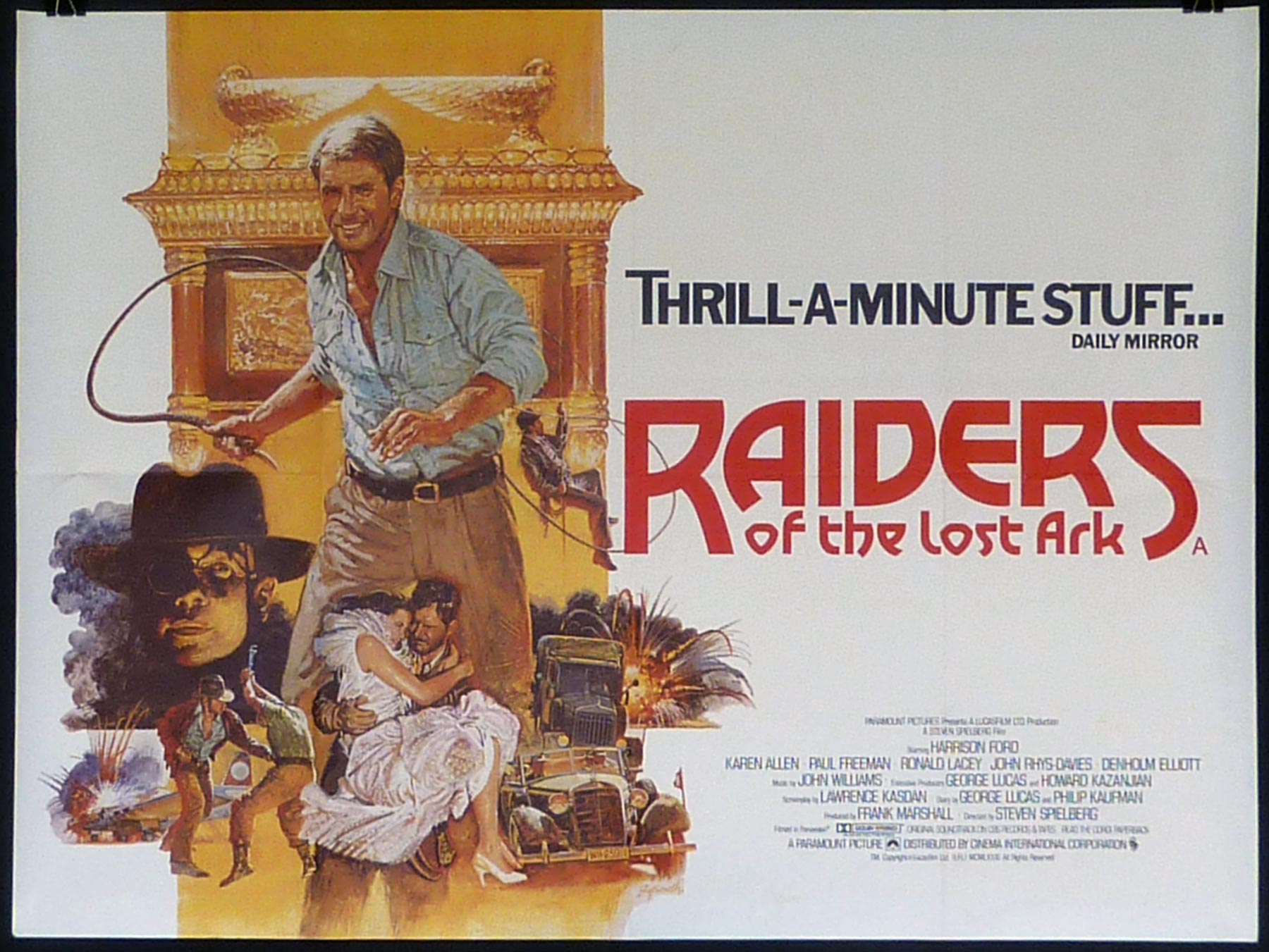 RAIDERS OF THE LOST ARK UK Quad poster Picture Palace Movie Posters