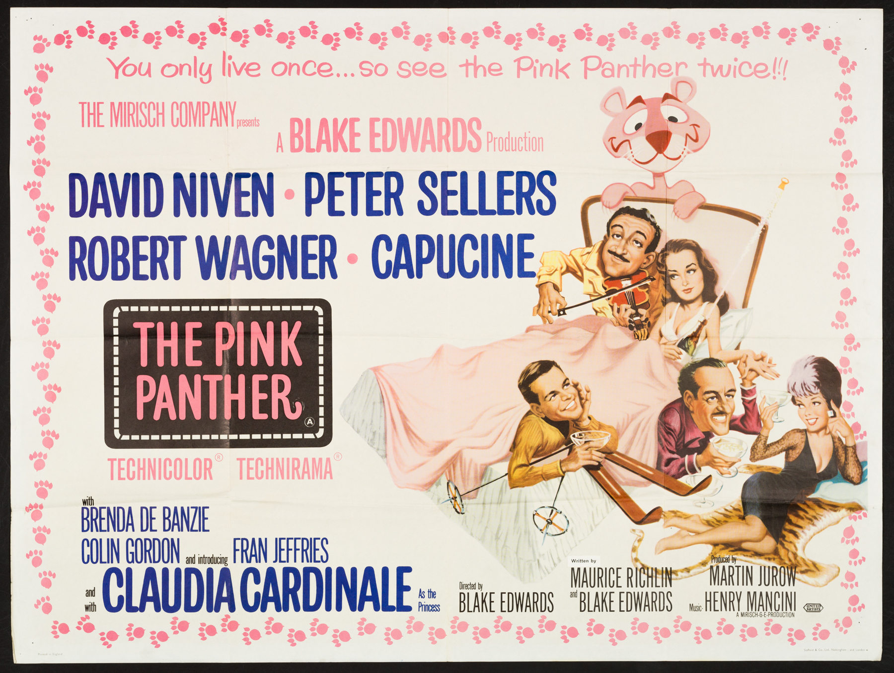 THE PINK PANTHER (1963) Original Vintage UK Quad Poster | Picture Palace Movie Posters