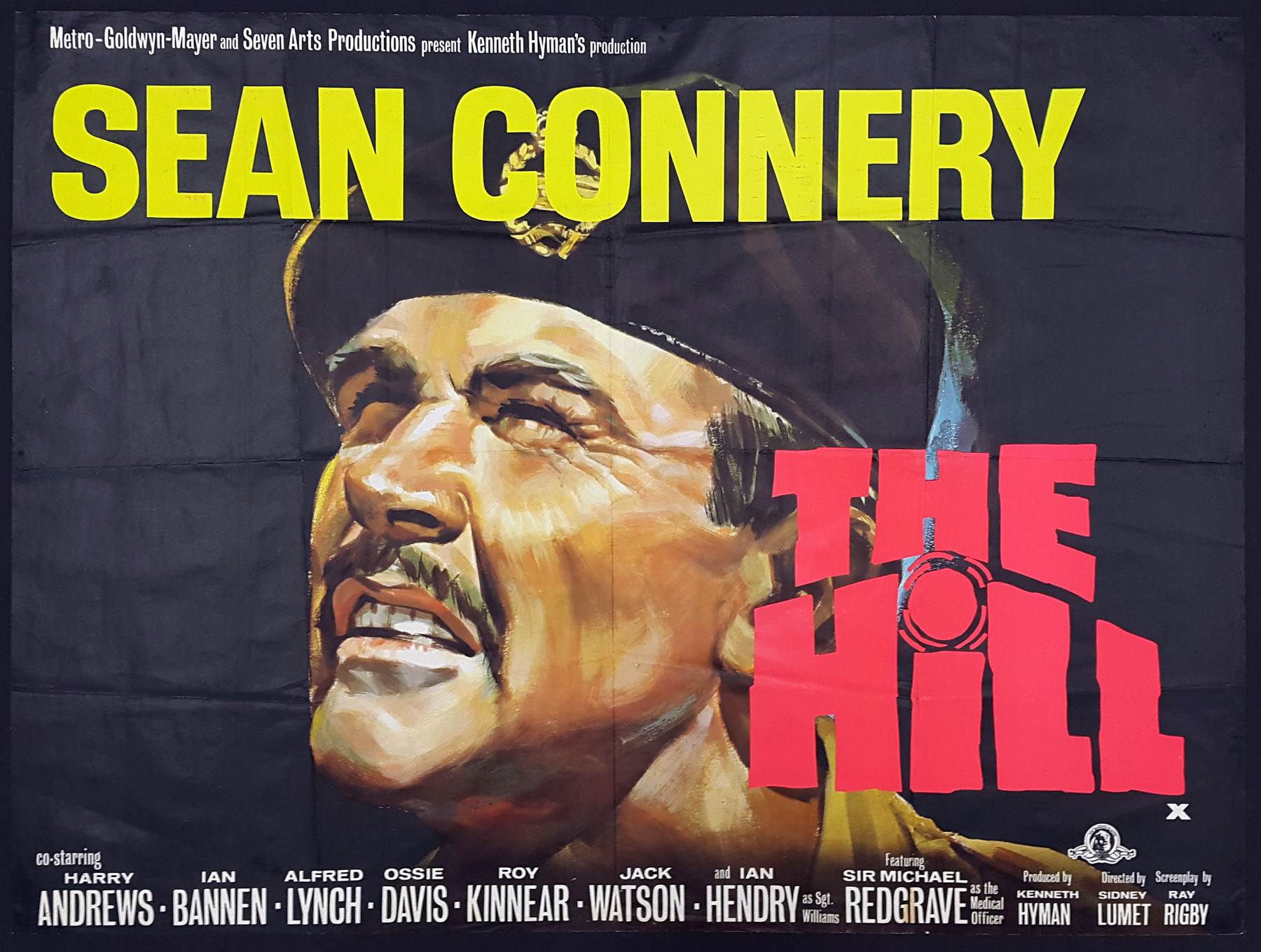 THE HILL (1965) Sean Connery Original Vintage UK Quad Poster Picture