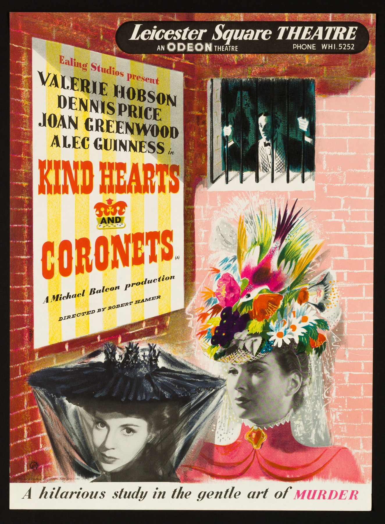 Poster reproduction. Vintage  Ealing Movie advert Kind Hearts & Coronets 