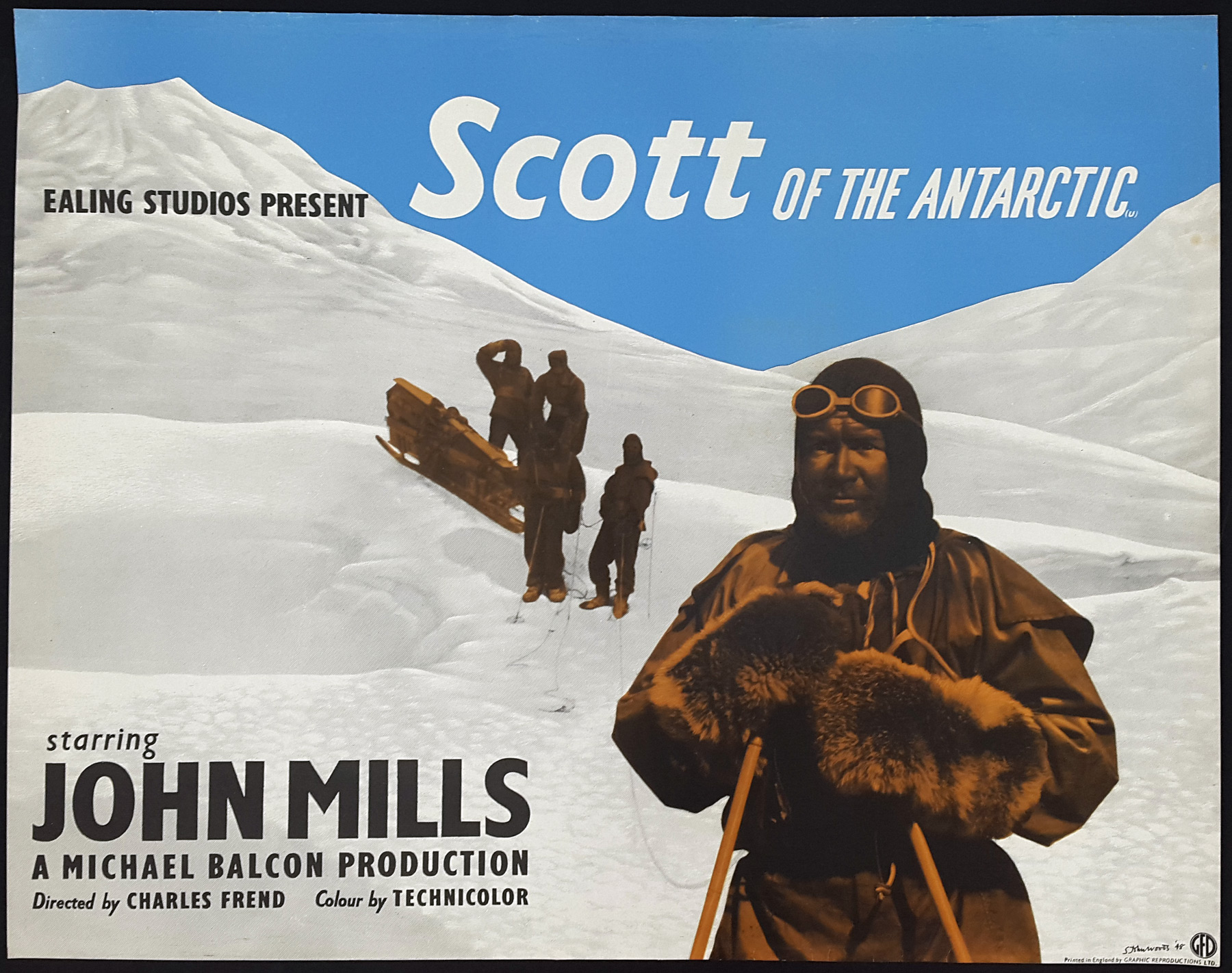 SCOTT OF THE ANTARCTIC (1948) Ealing Film Classic Original UK Half Sheet Poster | Picture Palace Movie Posters