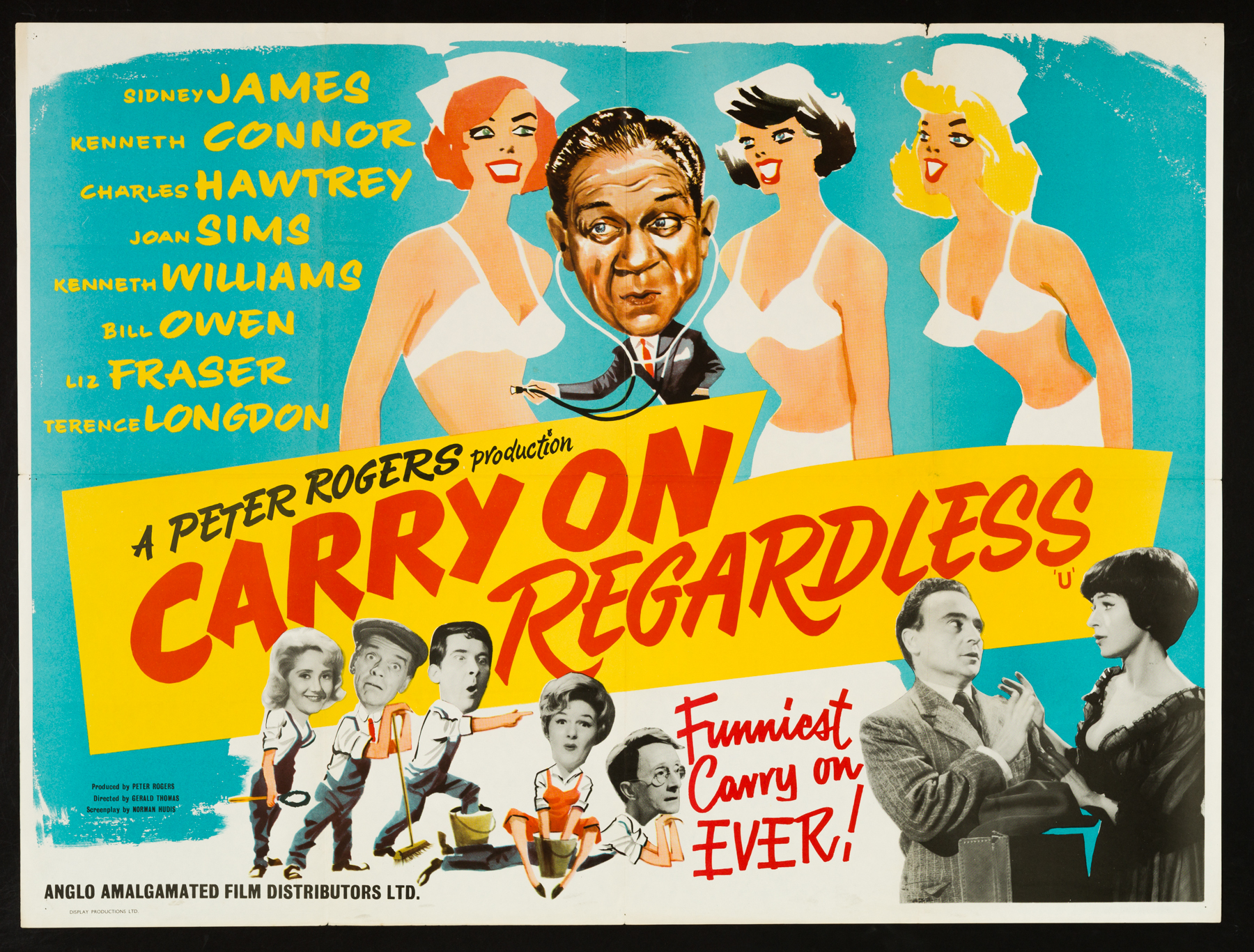 CARRY ON REGARDLESS (1961) Original Vintage UK Quad Film Poster ...