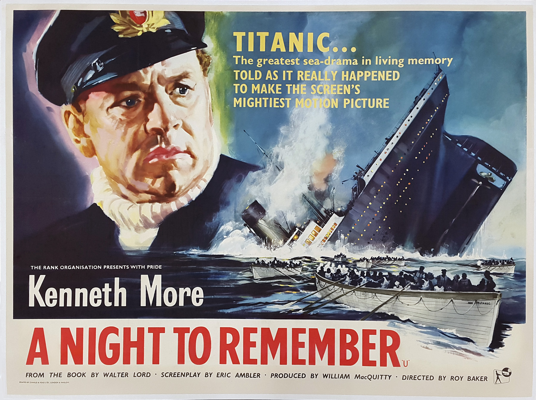 A NIGHT TO REMEMBER (1958) Originla Vintage Titanic Disaster Movie Film