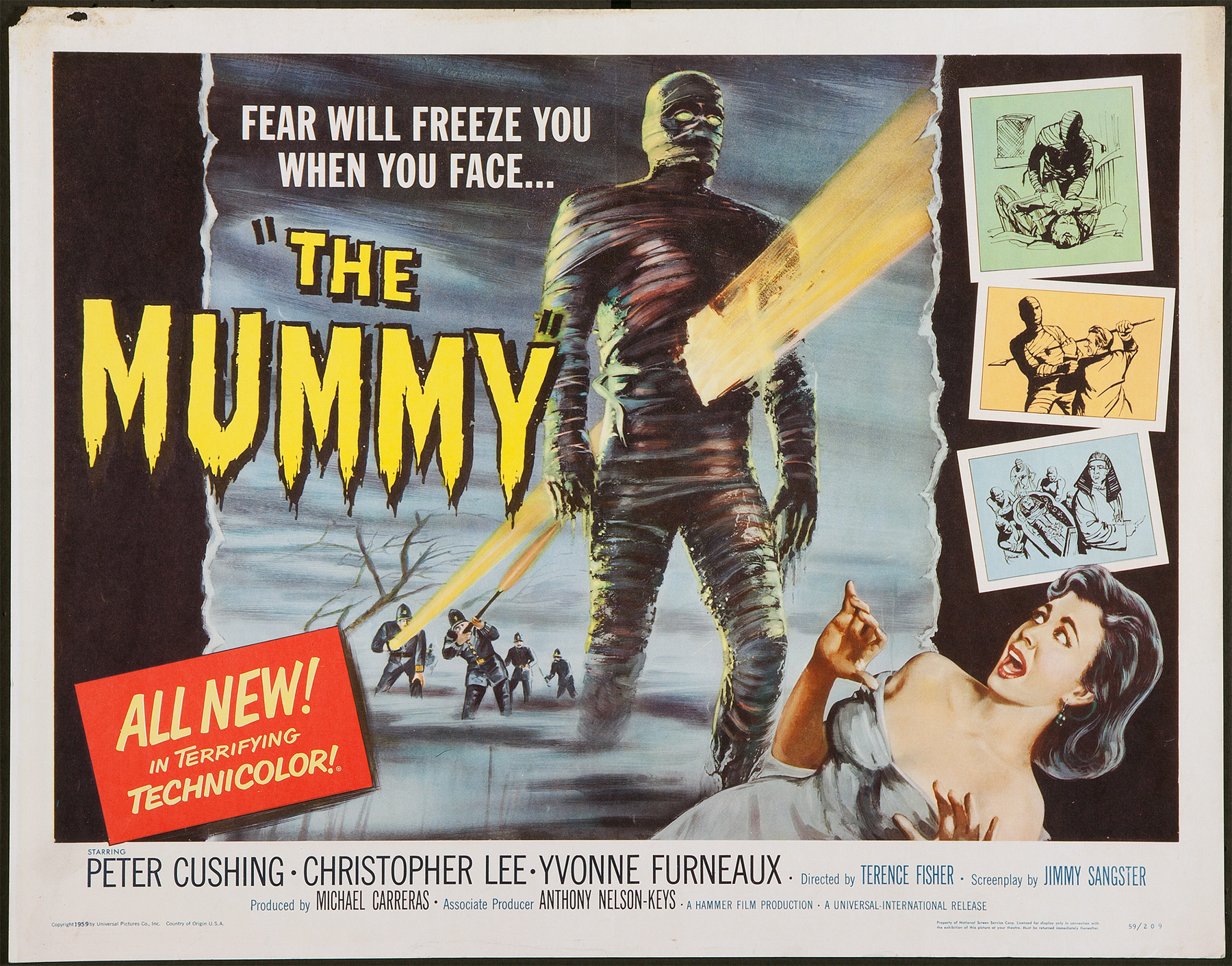 THE MUMMY (1959) Original Hammer Horror US Half Sheet Film Movie ...
