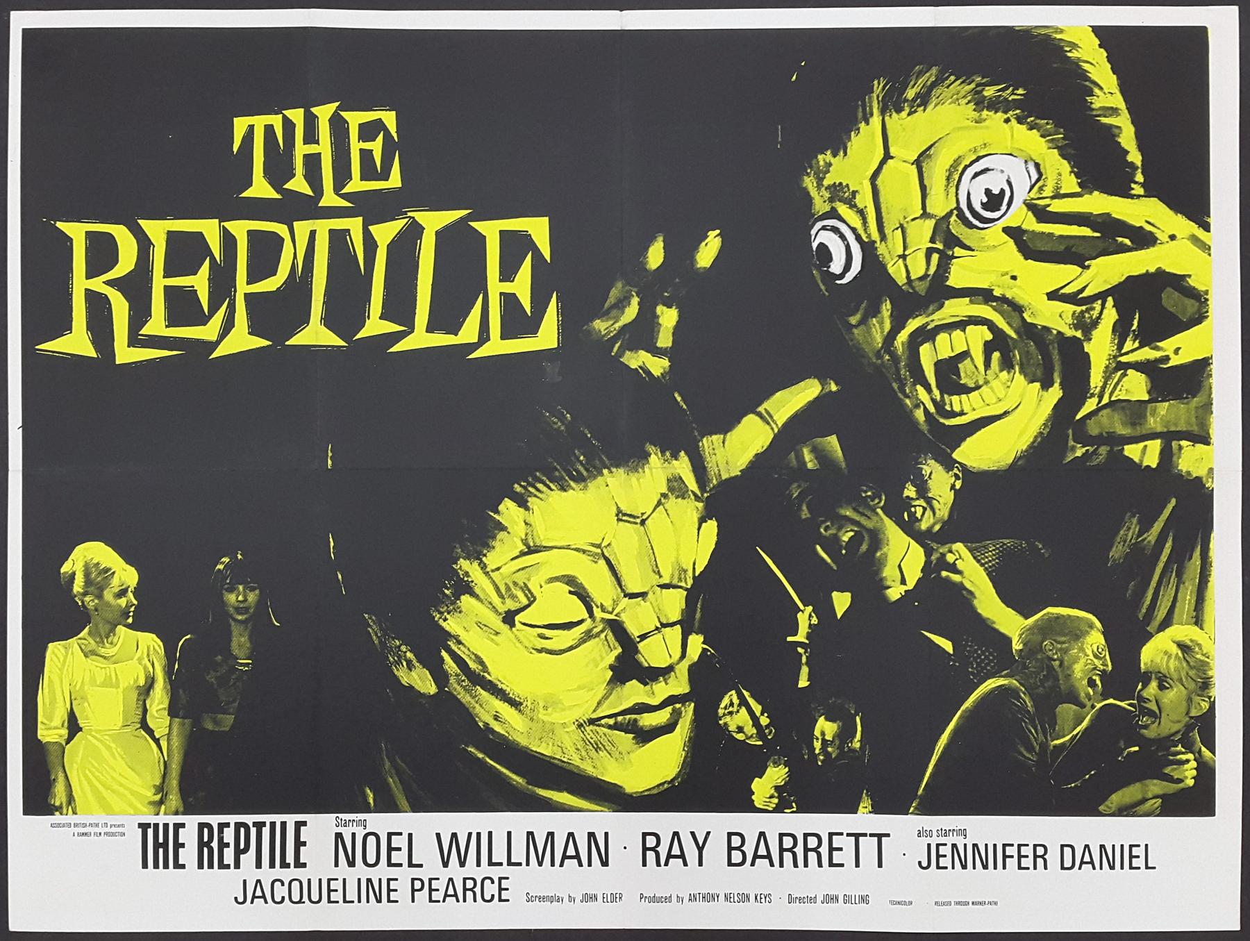 THE REPTILE (1966) Original Hammer Horror Vintage Uk Quad Film Movie