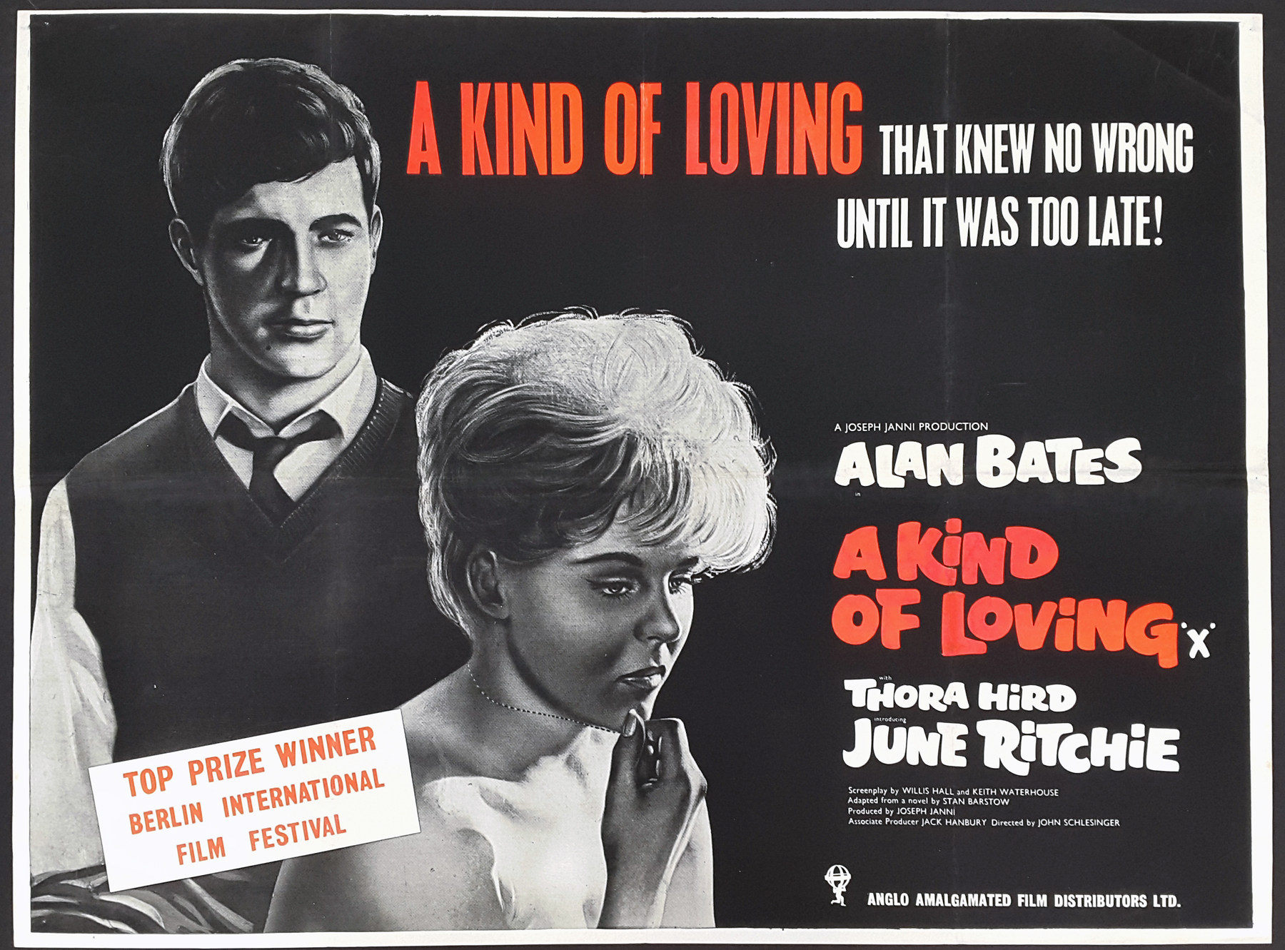 A KIND OF LOVING (1962) Original Vintage Kitchen Sink UK Quad Film ...