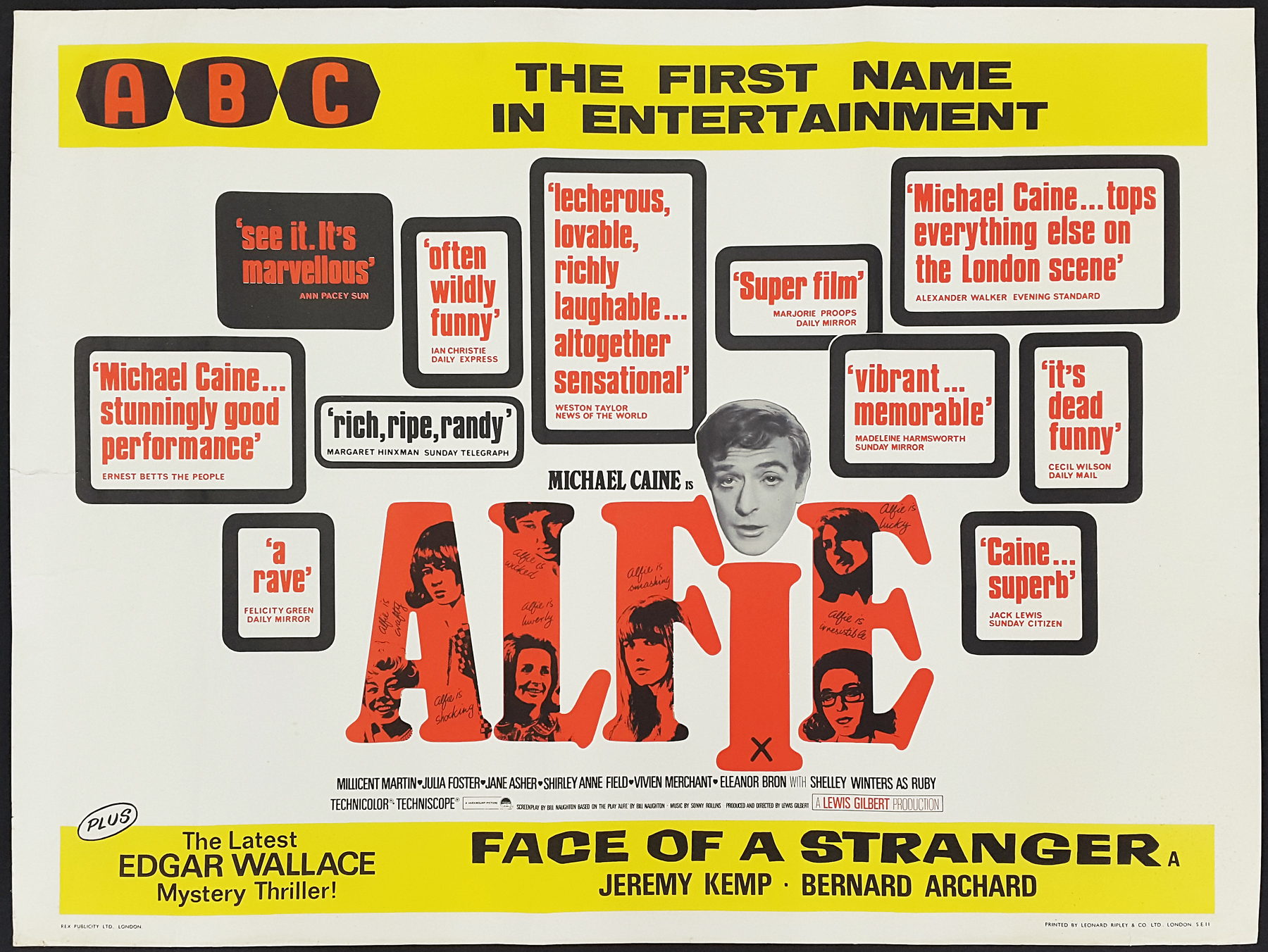 ALFIE (1966) Original Vintage Michael Caine UK Quad Film Movie ...