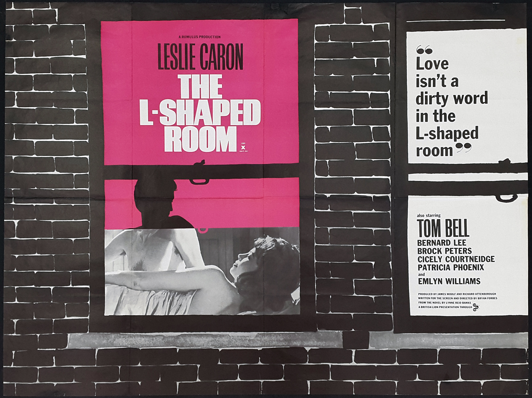 THE L-SHAPED ROOM (1962) Original Vintage New Wave UK Quad Film ...