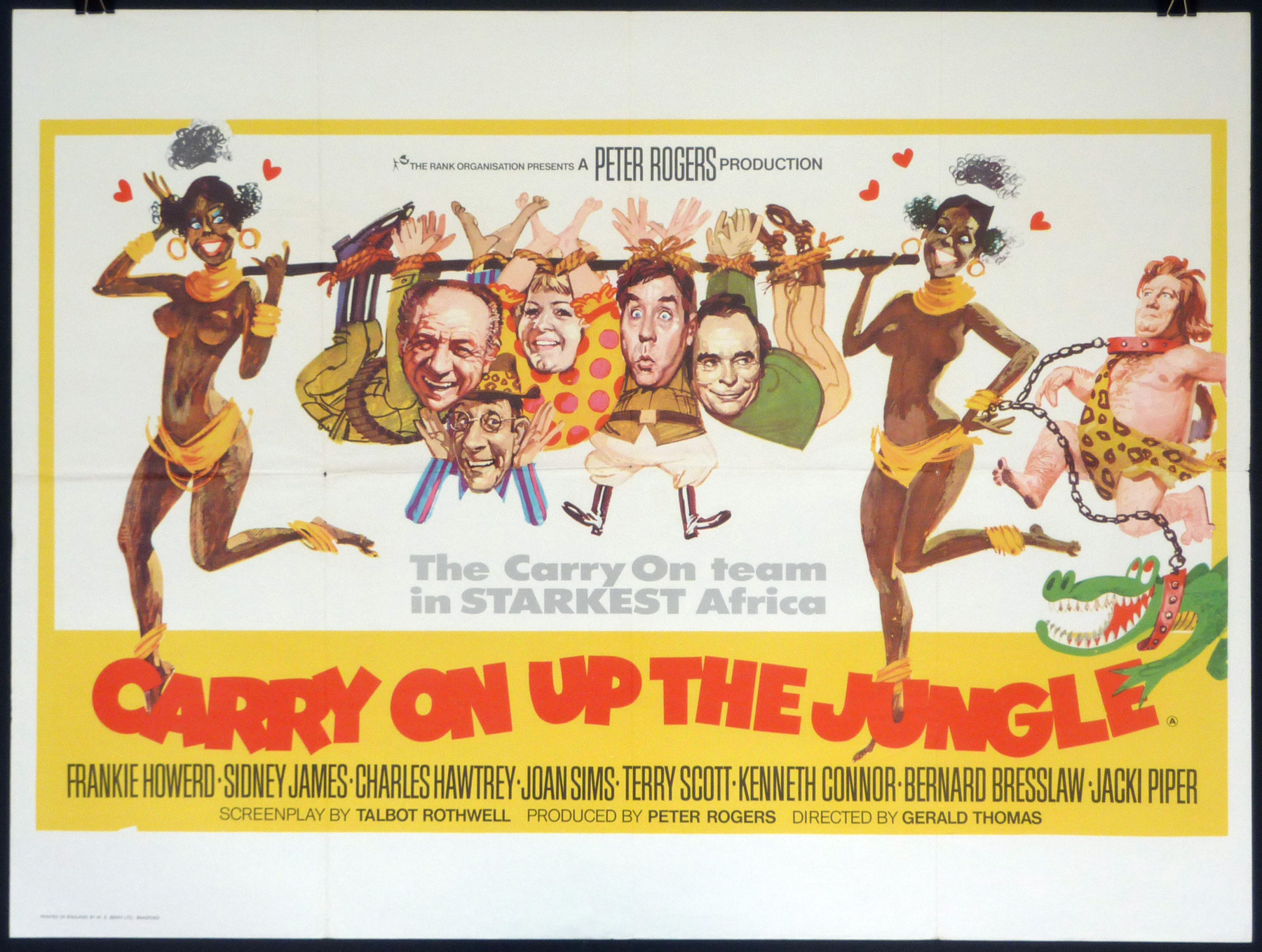 CARRY ON... UP THE JUNGLE (1970) Original Vintage UK Quad Film ...