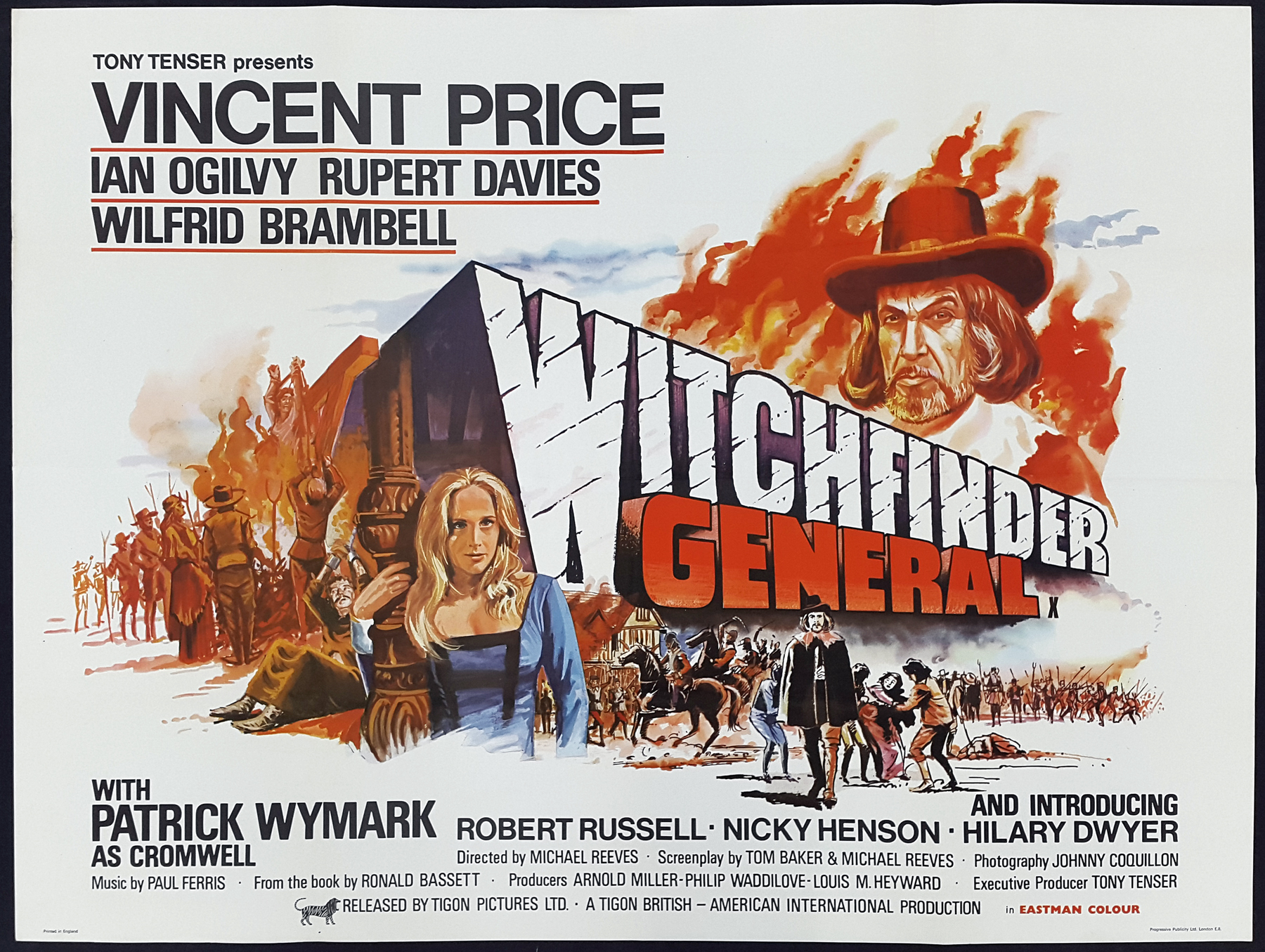 WITCHFINDER GENERAL (1968) Original Vintage UK Quad Movie Film ...