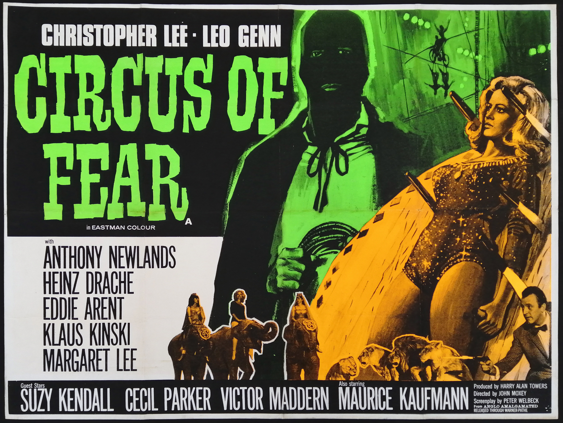 CIRCUS OF FEAR (1966) Original Vintage Christopher Lee UK Quad ...