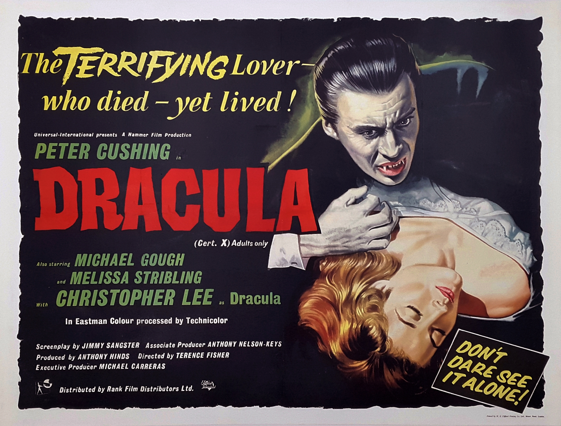 DRACULA (1958) Original Vintage Hammer Horror Style A Bill Wiggins ...