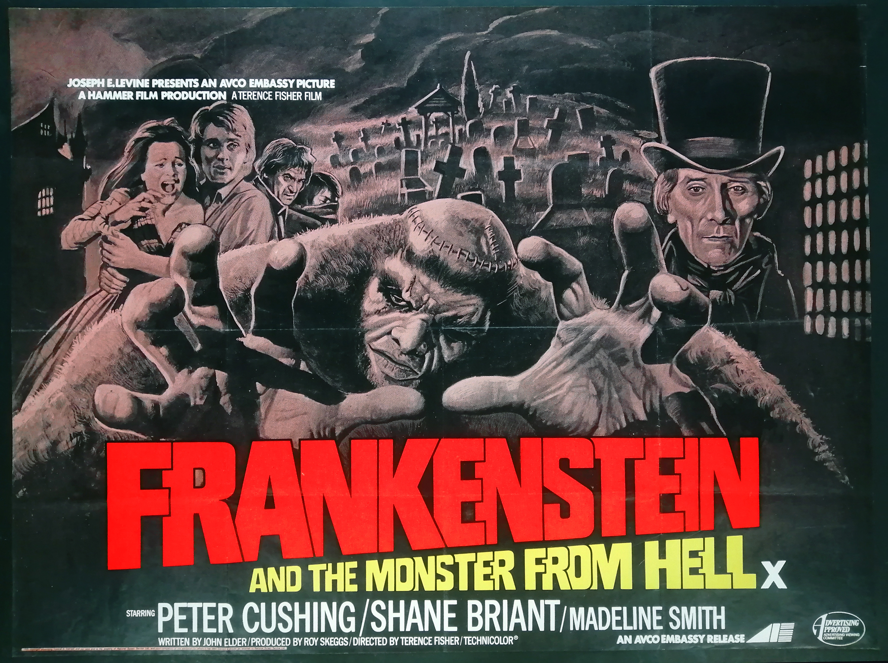 FRANKENSTEIN AND THE MONSTER FROM HELL (1974) Original Vintage Peter